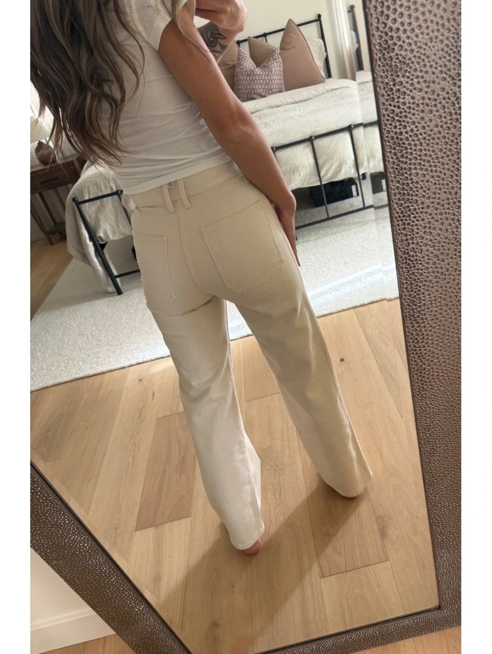 NWT J.Crew Slim-Wide High-Rise Jeans Size 25T Ecru Cream Semi-Stretch